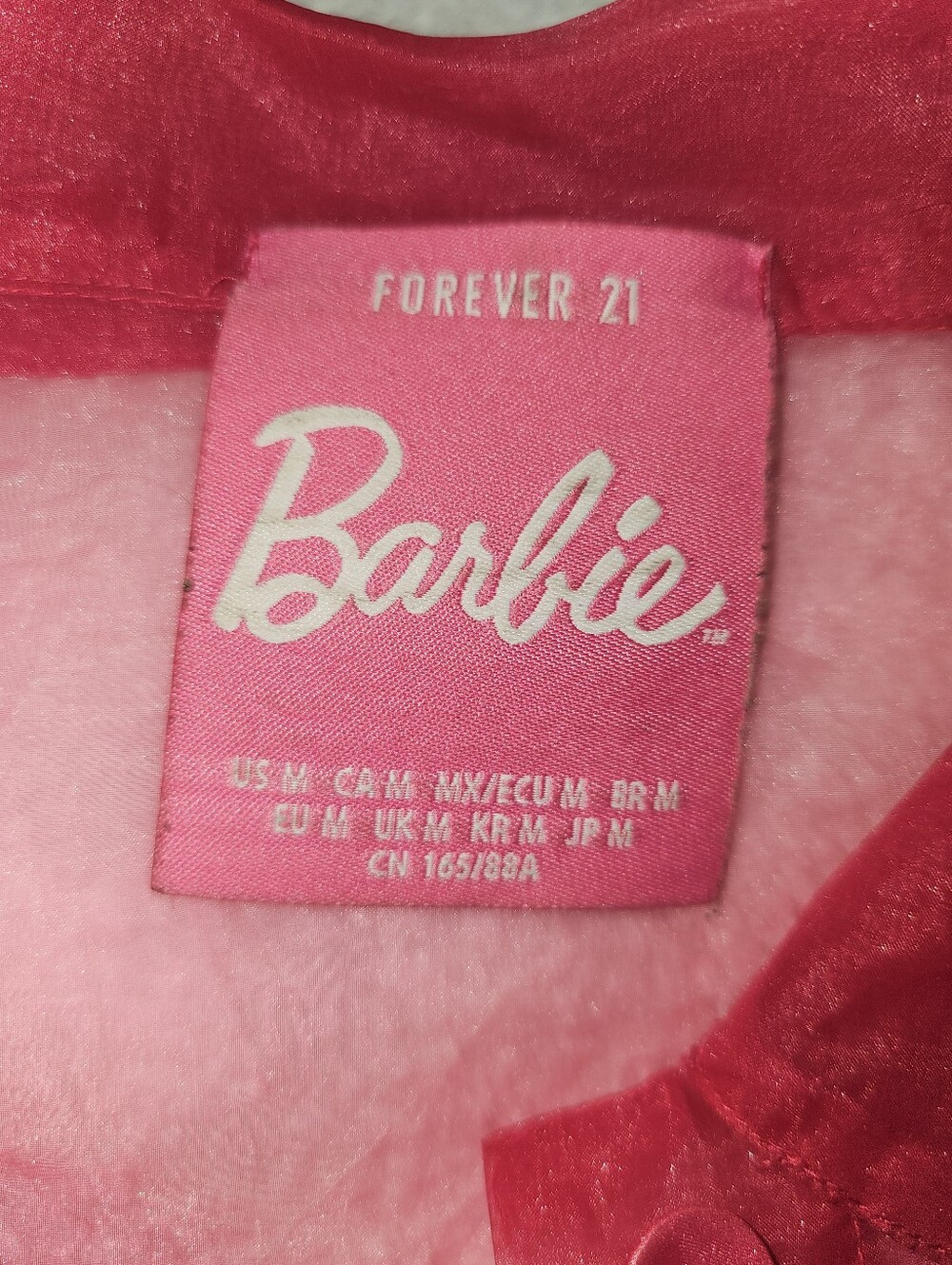 ๐โจ๏ธ Barbie ร Forever 21 Sheer Organza Bomber Jacket, Size M - Picture 10 of 11